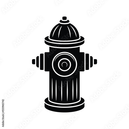Black and White Fire Hydrant Silhouette