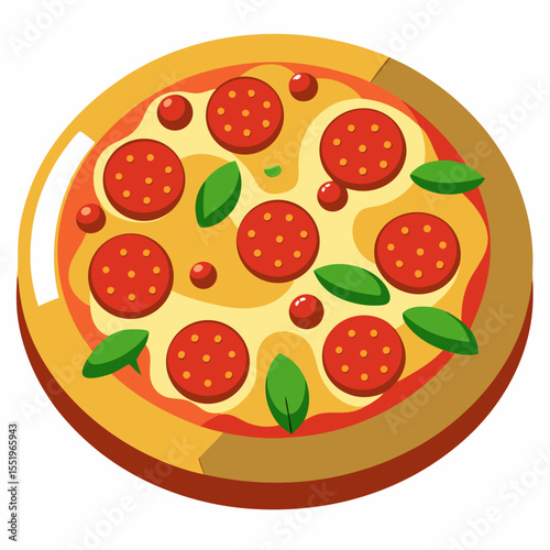 Delicious Pizza with Pepperoni and Herbs