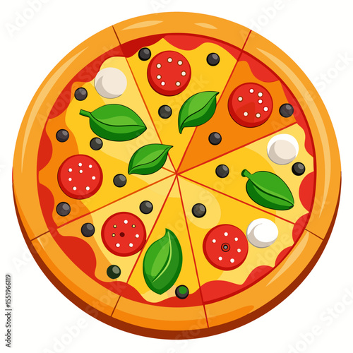 Colorful Pizza with Toppings