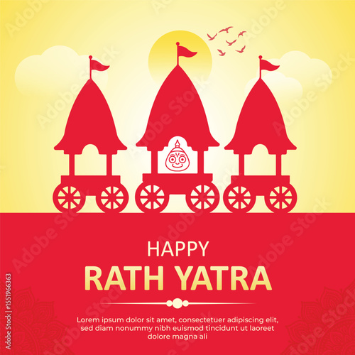 Happy rath yatra holiday Hindu festival