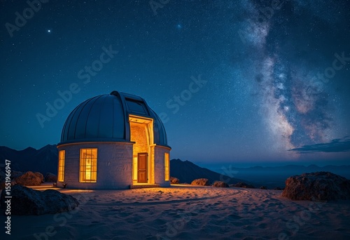 Night at the Observatory under the Starry Sky