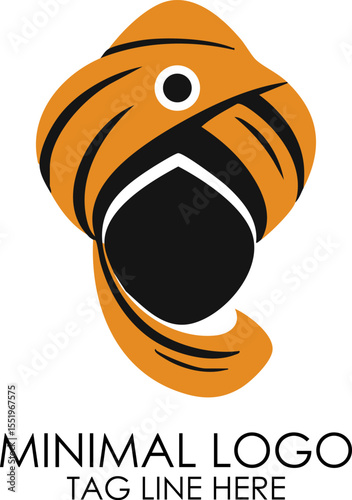 Punjabi Stylish Orange Turban Headwrap Logo