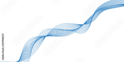 Abstract vector line wave graphics on white background. Digital frequency track equalizer. Stylized line art background. banner, template, wallpaper background with wave design	