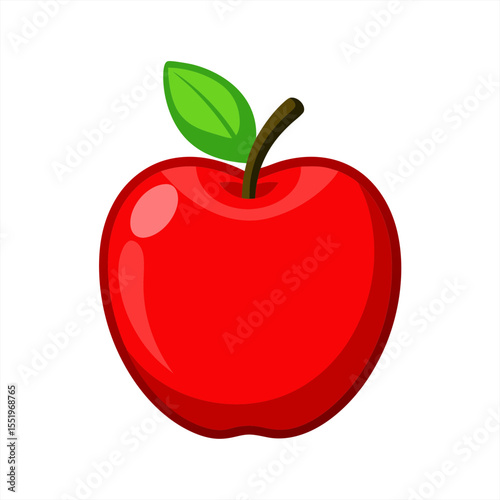 red apple vector illustration on white background on transparent background