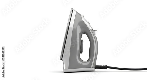 Electric Iron on White Background, Laundry Appliance