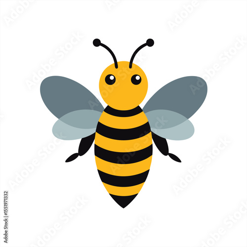 bee vector illustration on white background on transparent background