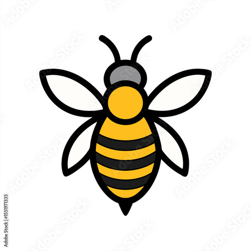 bee on white background on transparent background