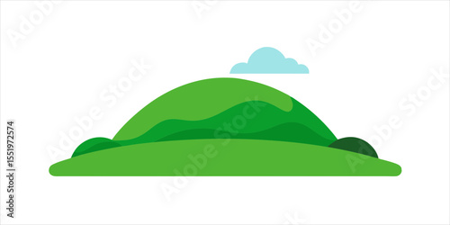 green hill clipart in flat vector style on white background 1 on transparent background