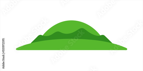 green hill clipart in flat vector style on white background 2 on transparent background
