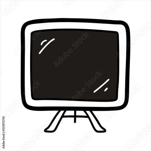 hand drawn blackboard icon in doodle style on white background on transparent background