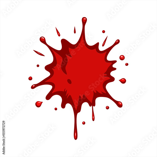 hand drawn blood splatter illustration on white background on transparent background
