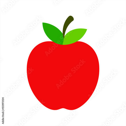 red apple vector illustration on white background on transparent background