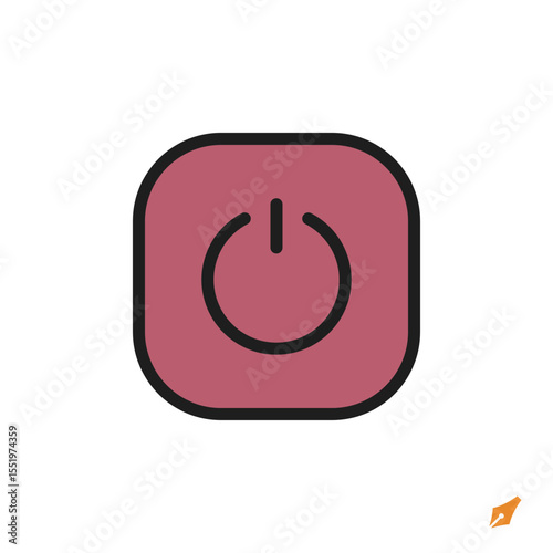 power icon is designed in a visually appealing and easily recognizable style. It’s suitable for various visual needs such as apps, presentations, digital media, or other graphic design projects.
