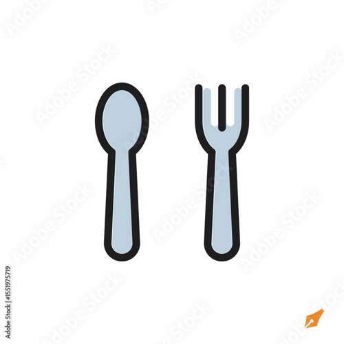 spoon icon is designed in a visually appealing and easily recognizable style. It’s suitable for various visual needs such as apps, presentations, digital media, or other graphic design projects.