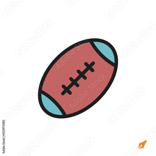football icon is designed in a visually appealing and easily recognizable style. It’s suitable for various visual needs such as apps, presentations, digital media, or other graphic design projects.