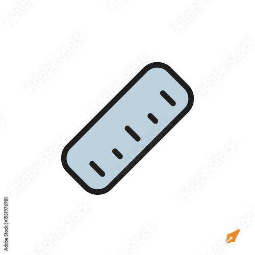 ruler icon is designed in a visually appealing and easily recognizable style. It’s suitable for various visual needs such as apps, presentations, digital media, or other graphic design projects.