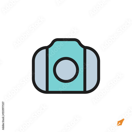 camera icon is designed in a visually appealing and easily recognizable style. It’s suitable for various visual needs such as apps, presentations, digital media, or other graphic design projects.