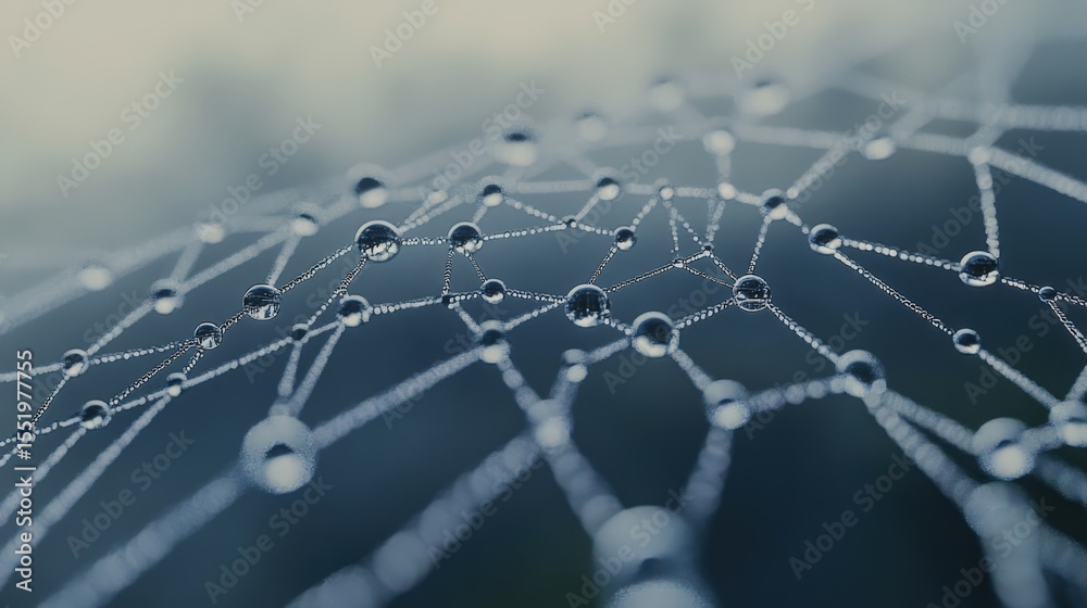 Obraz premium spider web with dew drops