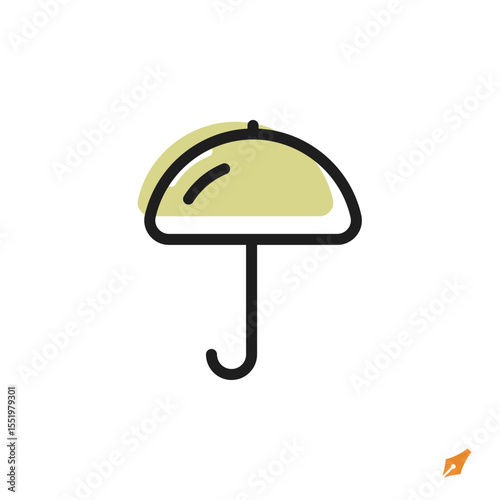 umbrella icon is designed in a visually appealing and easily recognizable style. It’s suitable for various visual needs such as apps, presentations, digital media, or other graphic design projects.