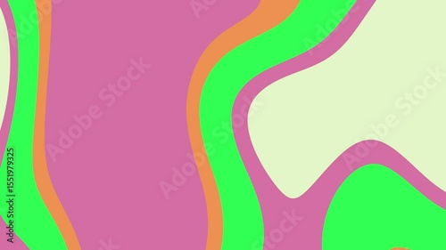 Abstract colorful shapes with pink, green, and orange patterns creating a vibrant background