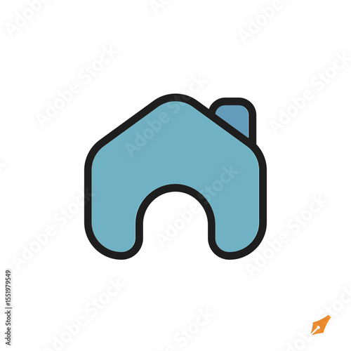 home icon is designed in a visually appealing and easily recognizable style. It’s suitable for various visual needs such as apps, presentations, digital media, or other graphic design projects.