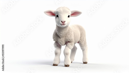white sheep isolated on white