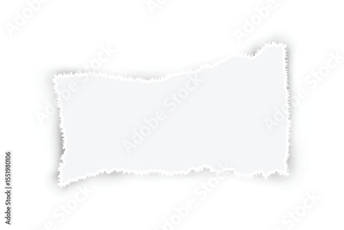 White Torn Paper Edge with Transparent Background, PNG cut-out