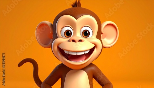 monkey on the orange background 