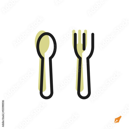 spoon icon is designed in a visually appealing and easily recognizable style. It’s suitable for various visual needs such as apps, presentations, digital media, or other graphic design projects.