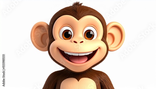 monkey on the white background 