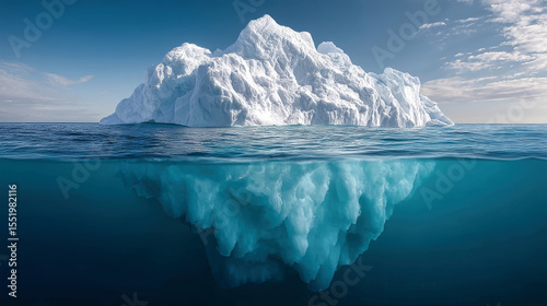 Exploring the magnificence of icebergs in the ocean with stunning underwater visuals