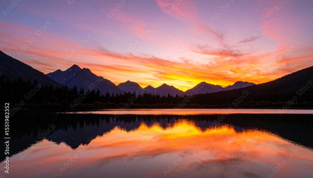 Fototapeta premium sunrise over the lake