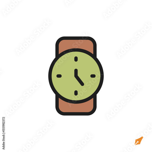 watch icon is designed in a visually appealing and easily recognizable style. It’s suitable for various visual needs such as apps, presentations, digital media, or other graphic design projects.