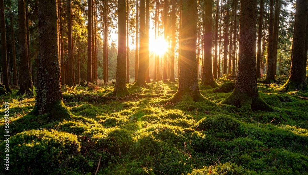 Fototapeta premium sun rays in the forest