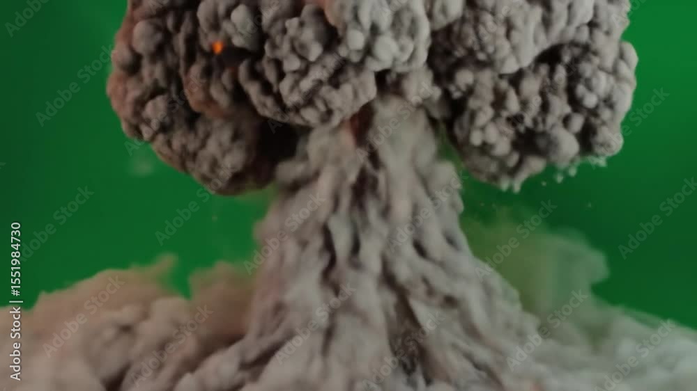 Nuclear explosion mushroom cloud growth process