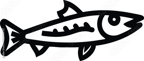Detailed illustration of a pike fish in a dynamic pose perfect for aquatic themes