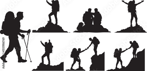 Solo backpacker traveler vector illustration