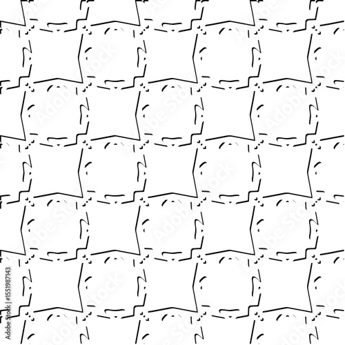  3d relief tiles.
Vector pattern with symmetrical elements . Modern stylish abstract texture. Repeating tiles from striped elements. Black and white pattern.