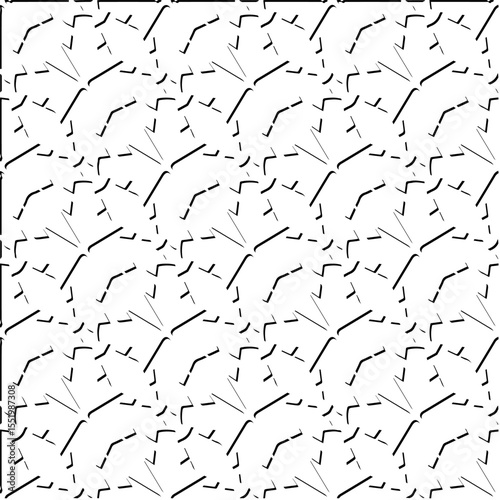  3d relief tiles.
Vector pattern with symmetrical elements . Modern stylish abstract texture. Repeating tiles from striped elements. Black and white pattern.