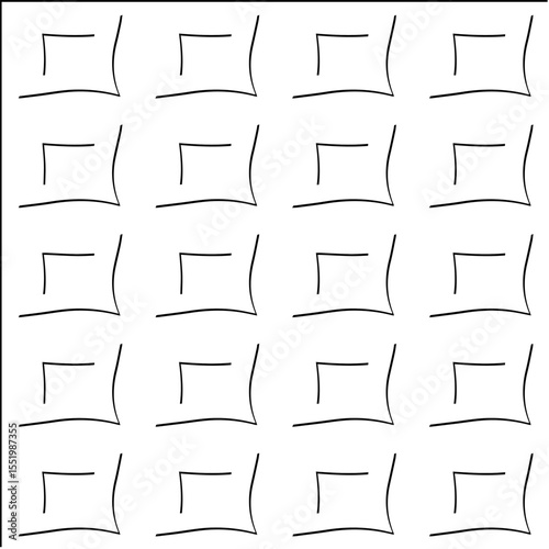  3d relief tiles.
Vector pattern with symmetrical elements . Modern stylish abstract texture. Repeating tiles from striped elements. Black and white pattern.