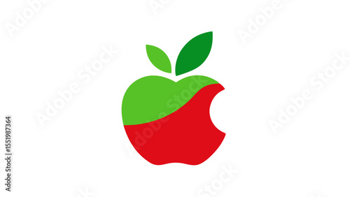 Fresh Red and Green Apple Logo Design  A Healthy and Vibrant Branding Symbol