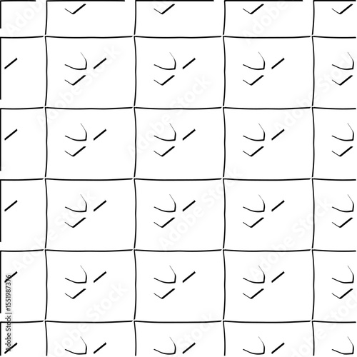  3d relief tiles.
Vector pattern with symmetrical elements . Modern stylish abstract texture. Repeating tiles from striped elements. Black and white pattern.