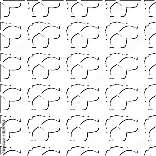  3d relief tiles.
Vector pattern with symmetrical elements . Modern stylish abstract texture. Repeating tiles from striped elements. Black and white pattern.