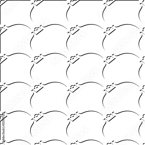  3d relief tiles.
Vector pattern with symmetrical elements . Modern stylish abstract texture. Repeating tiles from striped elements. Black and white pattern.