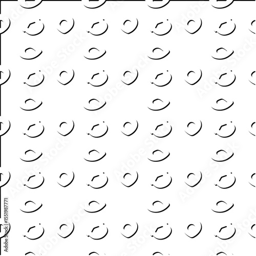  3d relief tiles.
Vector pattern with symmetrical elements . Modern stylish abstract texture. Repeating tiles from striped elements. Black and white pattern.