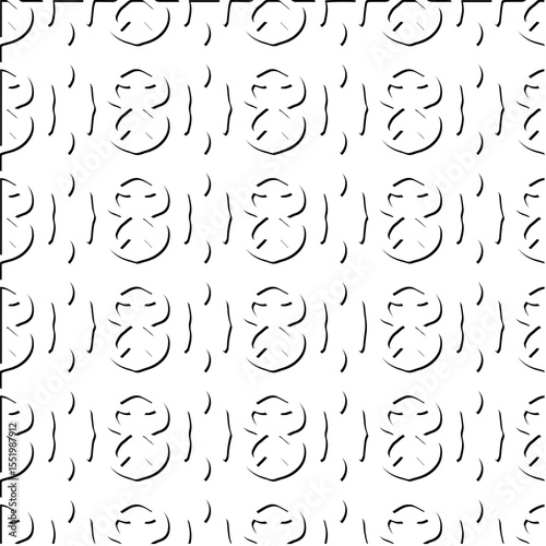  3d relief tiles.
Vector pattern with symmetrical elements . Modern stylish abstract texture. Repeating tiles from striped elements. Black and white pattern.