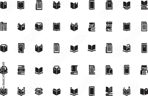 Book Icons Vector Set 48 High-Quality Illustrations
