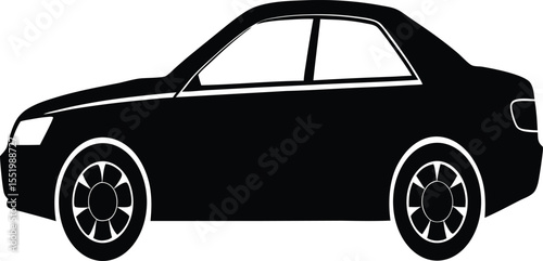 black and white car