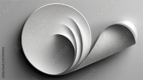 White Paper Round Stickers Mockup with Wave Texture