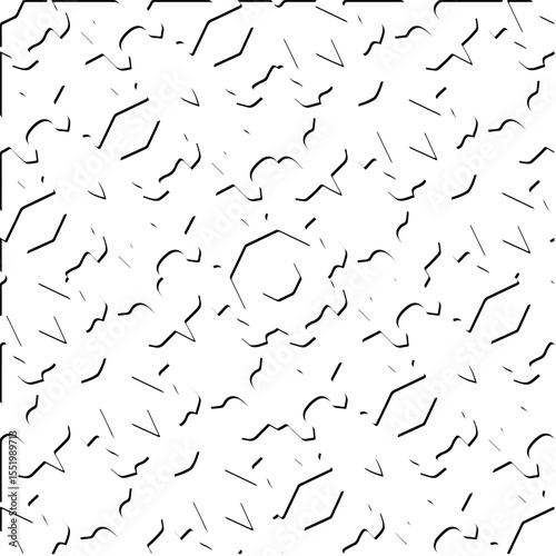 3d relief tiles.
Vector pattern with symmetrical elements . Modern stylish abstract texture. Repeating tiles from striped elements. Black and white pattern.